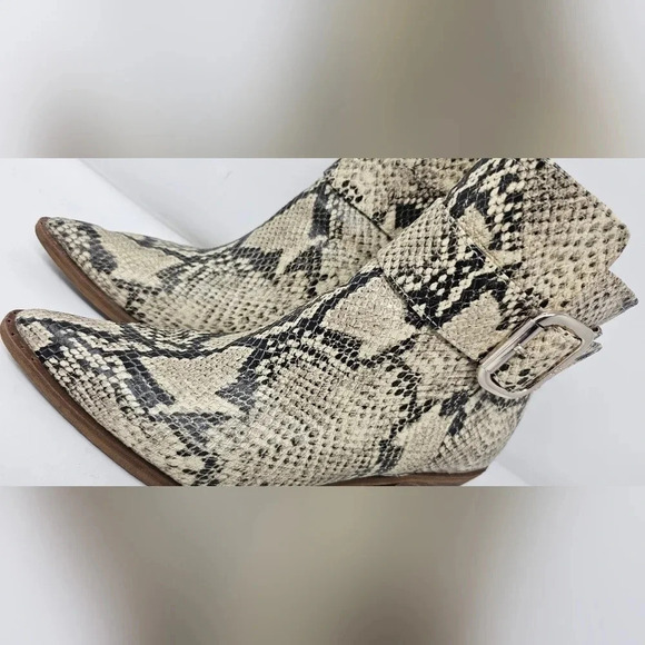Sam Edelman Women's Leonia Block Heel Leather Snake Print Booties Size 6 - Picture 13 of 16